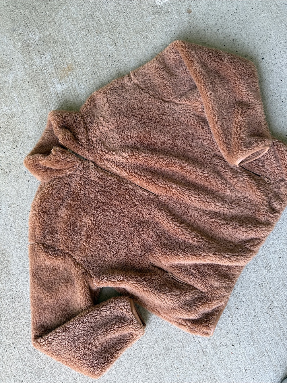 OFFLINE By Aerie Fluffy Sherpa Quarter Zip Sweatshirt Camel Size Small - Picture 12 of 12